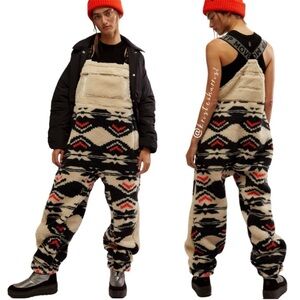 Free People FP Movement Hit The Slopes Printed Salopette NWT Size S READ